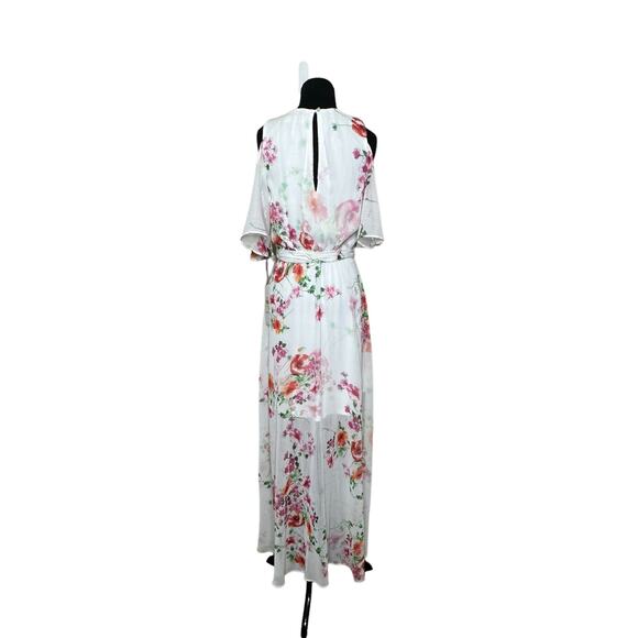 Calvin Klein white red floral print cold shoulder maxi dress size 4 - Picture 16 of 16